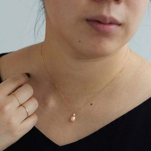 CatbirdNYC pearl and white diamond necklace